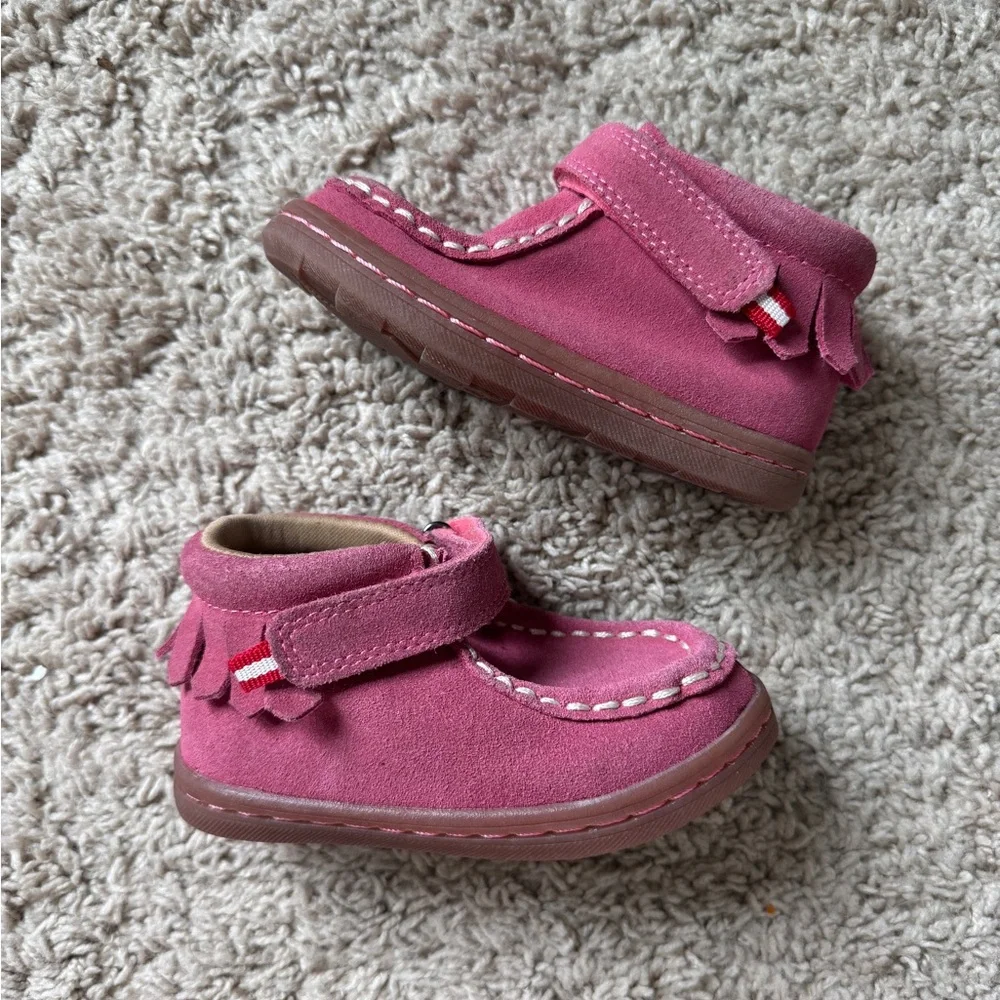 Hanna Andersson Haskell Pink Suede Genuine Leather Boho Moccasin Boots